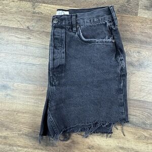 We The Free People Black Jean Shorts Distressed Womens 30 High Rise 4.5"
